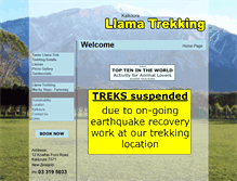Tablet Screenshot of llamatrekking.co.nz